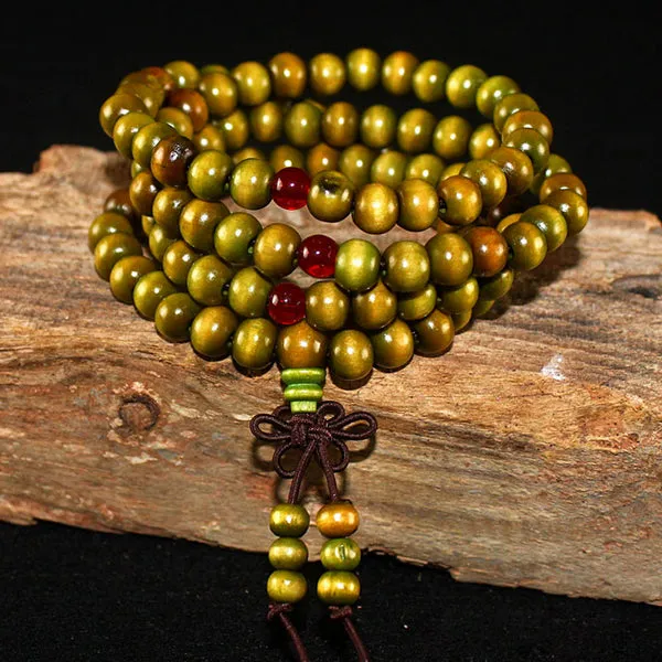 108 Beads 8Mm Natural Sandalwood Buddhist Buddha Meditation Beads Bracelet For Women Men Prayer Bead