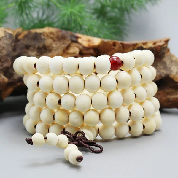 108 Beads 8Mm Natural Sandalwood Buddhist Buddha Meditation Beads Bracelet For Women Men Prayer Bead