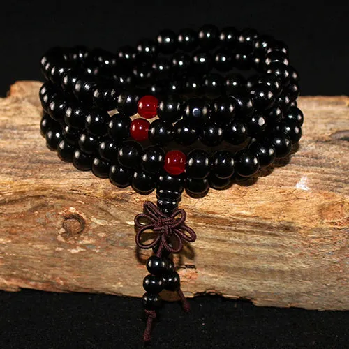 108 Beads 8Mm Natural Sandalwood Buddhist Buddha Meditation Beads Bracelet For Women Men Prayer Bead