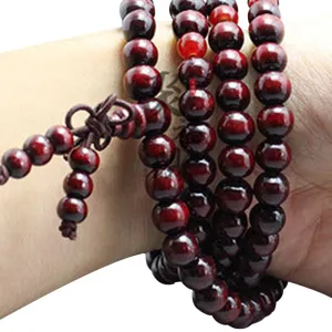 108 Beads 8Mm Natural Sandalwood Buddhist Buddha Meditation Beads Bracelet For Women Men Prayer Bead