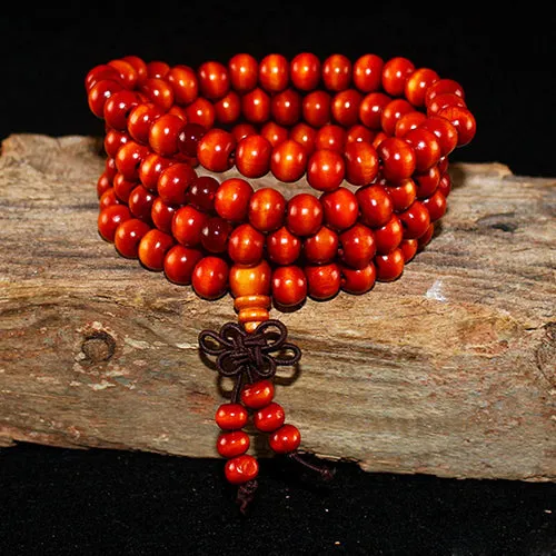 108 Beads 8Mm Natural Sandalwood Buddhist Buddha Meditation Beads Bracelet For Women Men Prayer Bead