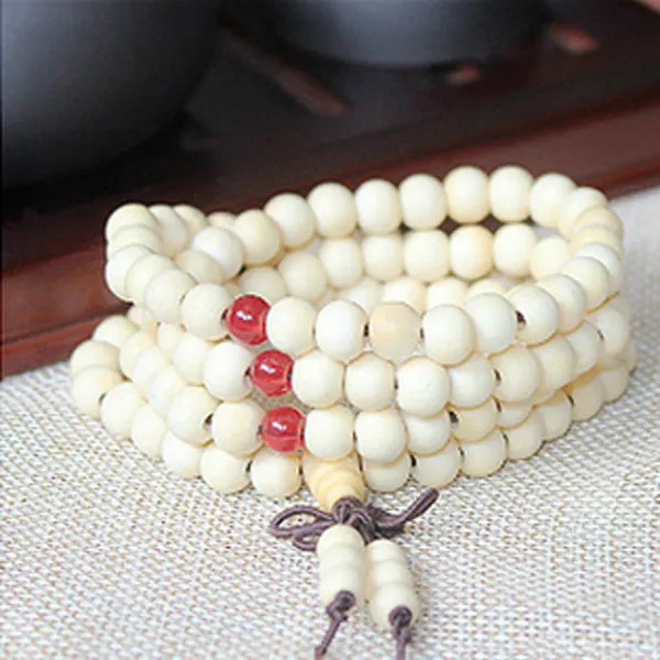 108 Beads 8Mm Natural Sandalwood Buddhist Buddha Meditation Beads Bracelet For Women Men Prayer Bead