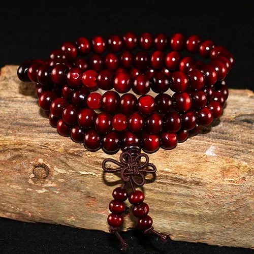 108 Beads 8Mm Natural Sandalwood Buddhist Buddha Meditation Beads Bracelet For Women Men Prayer Bead