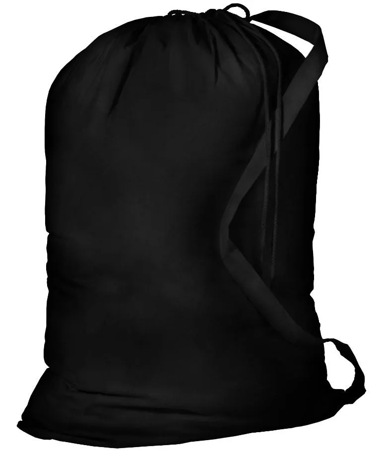 96 ct Jumbo Size Cotton Drawstring Laundry Bags Black-Natural - By Case