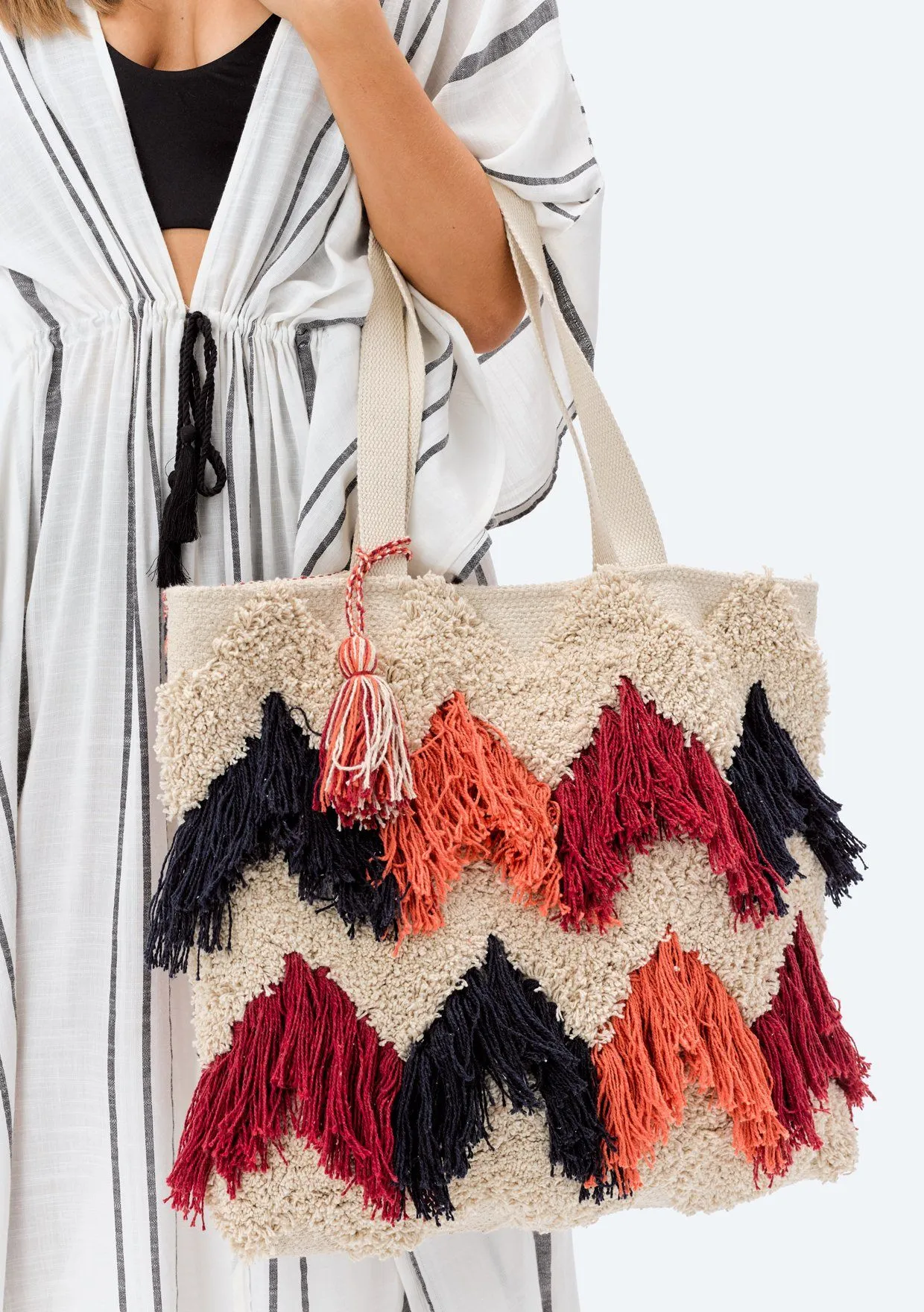 Amalfi Coast Fringed Tote