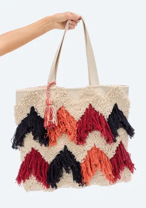 Amalfi Coast Fringed Tote