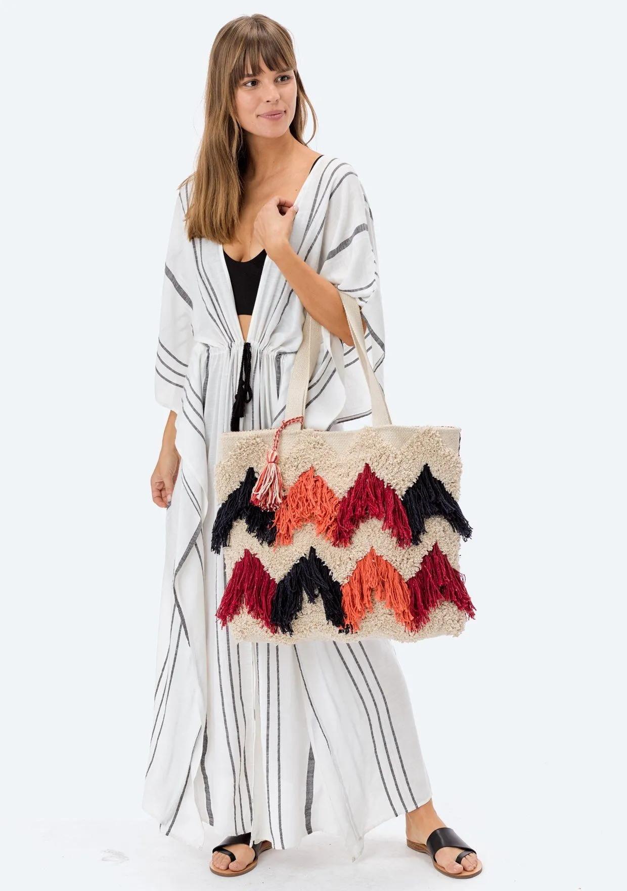 Amalfi Coast Fringed Tote