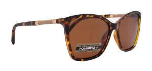 Andalucia, (Polarized) Women Sunglasses, 1.1mm Amber Lenses, 100% UVA-B Protection (Tortoise Shell, Brown) (Rose Gold Metal) NY Fifth Avenue