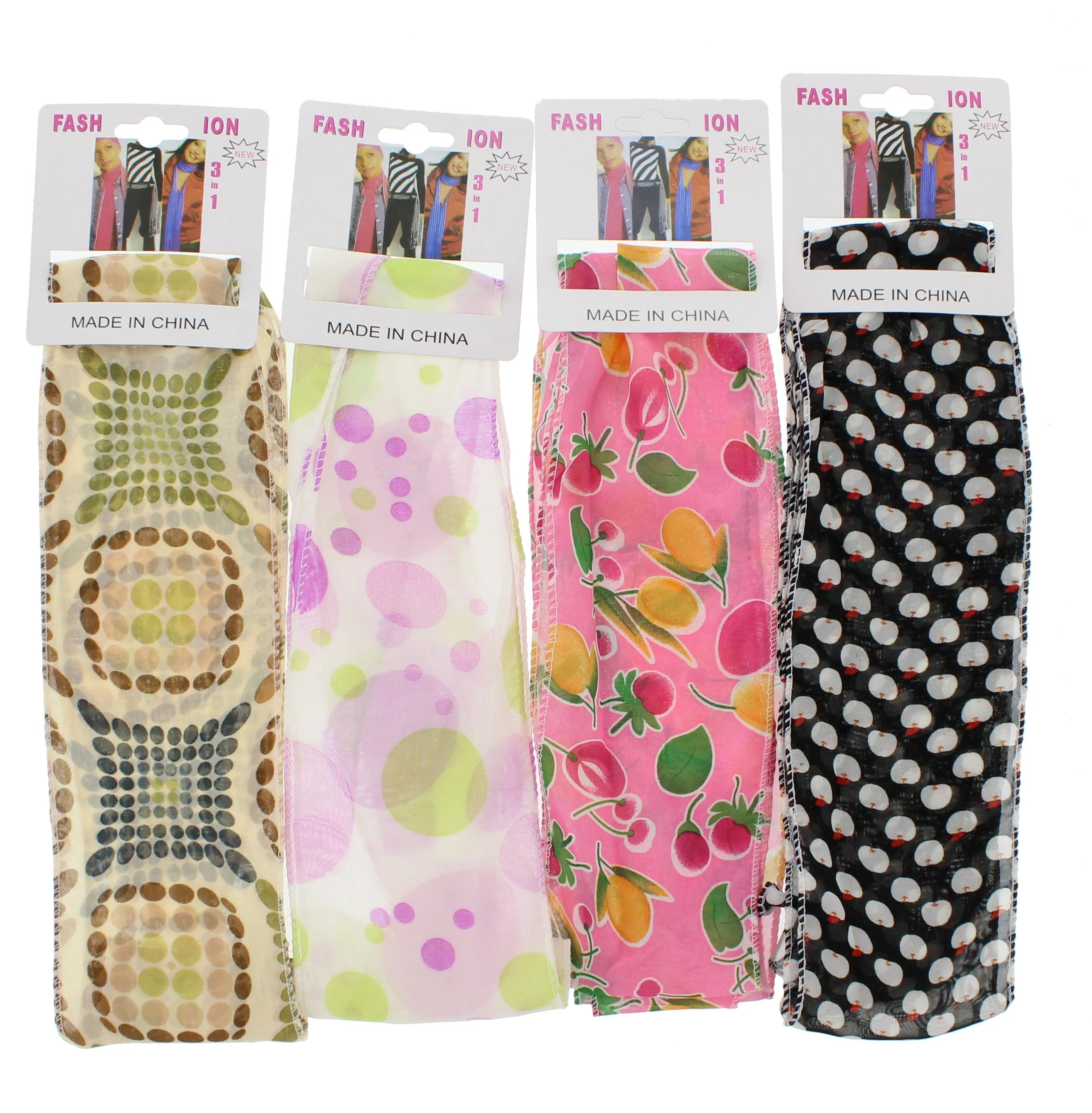 Assorted Pack of Printed Summer Sash Scarves