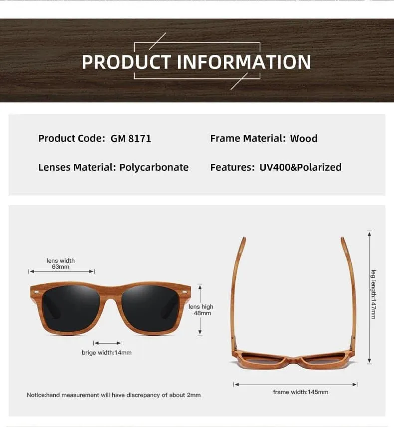 Bamboo Polarized Sunglasses for Women - UV400 Protection