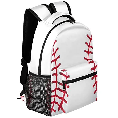 Baseball Backpacks for Girls Kids Boys, Sports Ball Print Casual Lightweight School Bags Laptop Backpack Student College Bookbag Travel Hiking Daypack