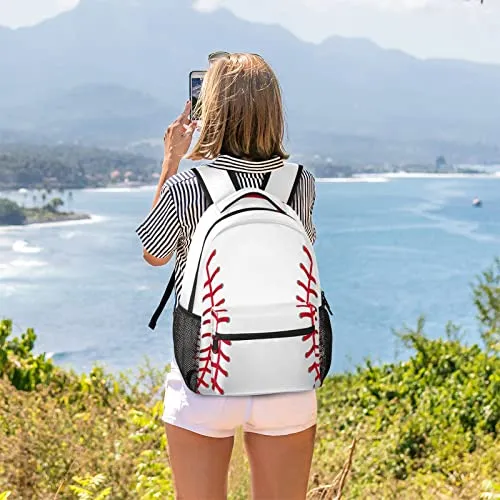 Baseball Backpacks for Girls Kids Boys, Sports Ball Print Casual Lightweight School Bags Laptop Backpack Student College Bookbag Travel Hiking Daypack