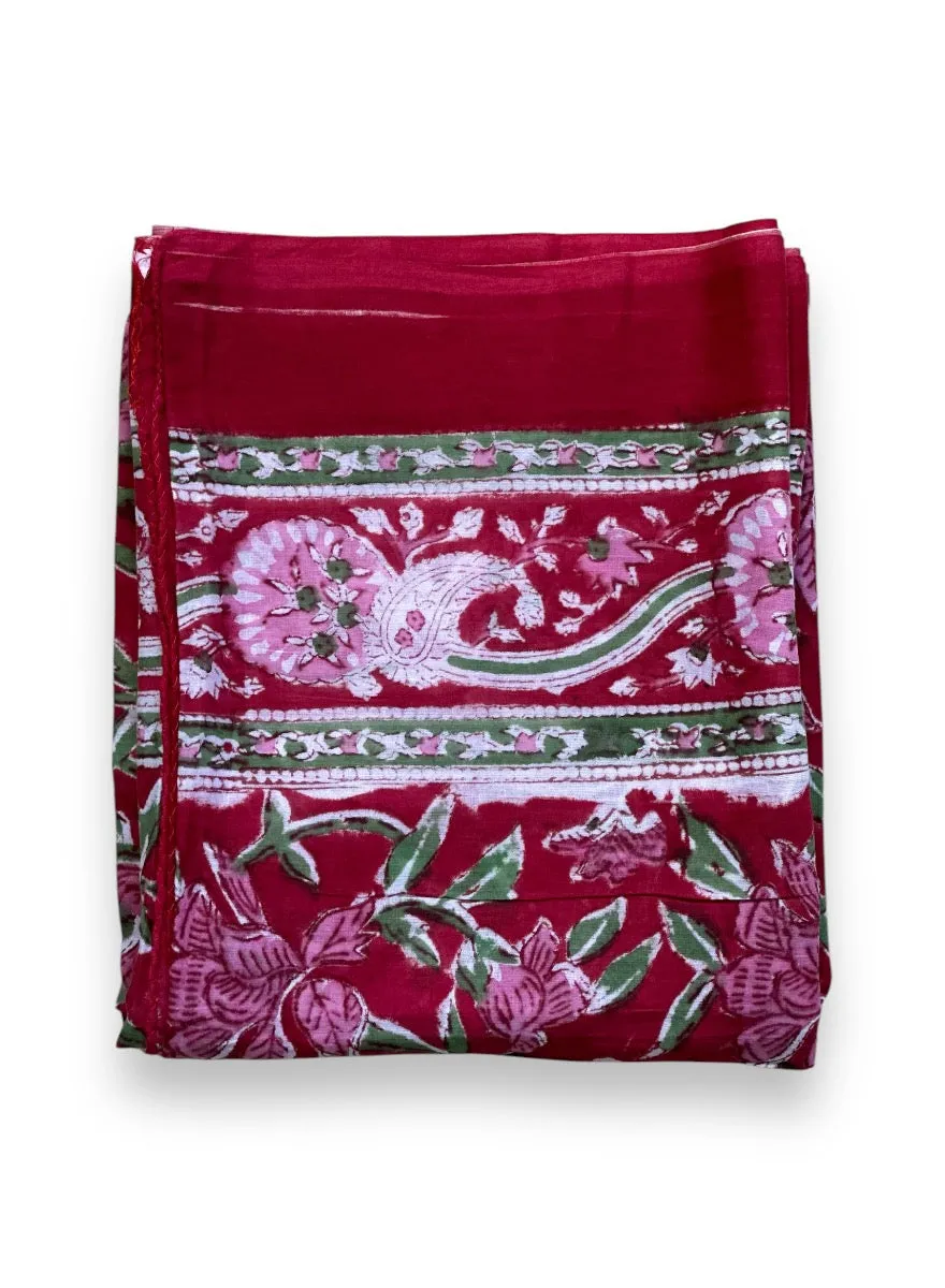 Block Print Pareo | Ruby Sage Floral