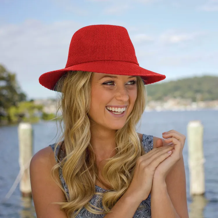 Cancer Council Ladies Jacqui Mannish Hat - Poppy