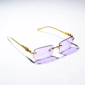 Chokore Rectangular Leopard Sunglasses (Lavender)