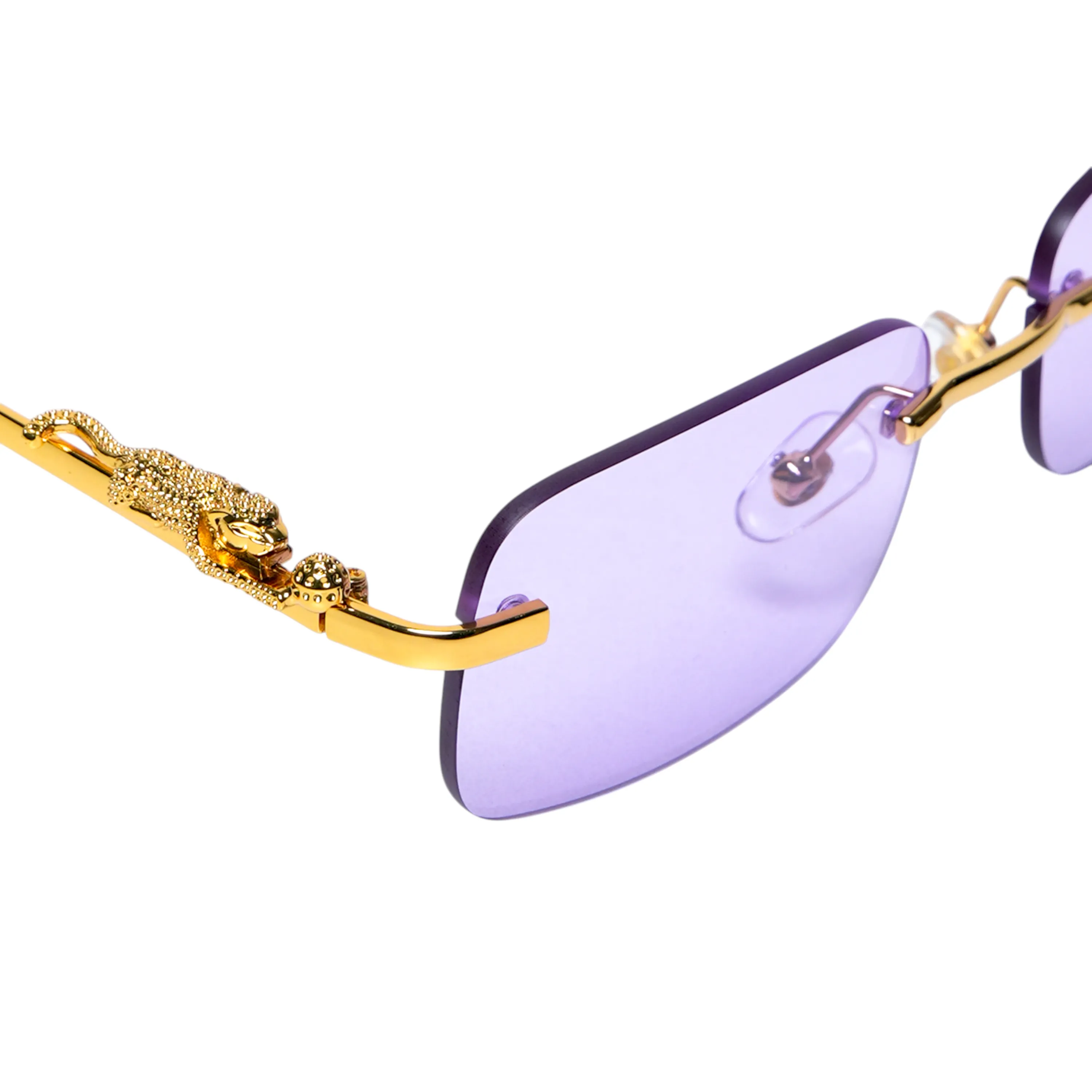 Chokore Rectangular Leopard Sunglasses (Lavender)