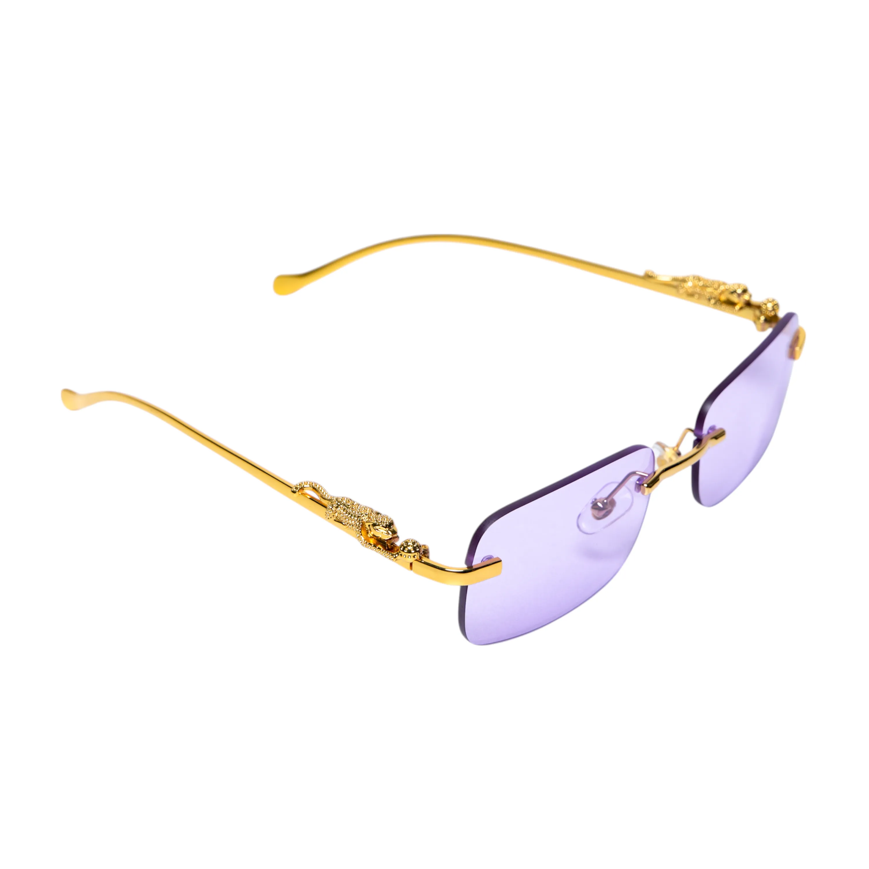 Chokore Rectangular Leopard Sunglasses (Lavender)