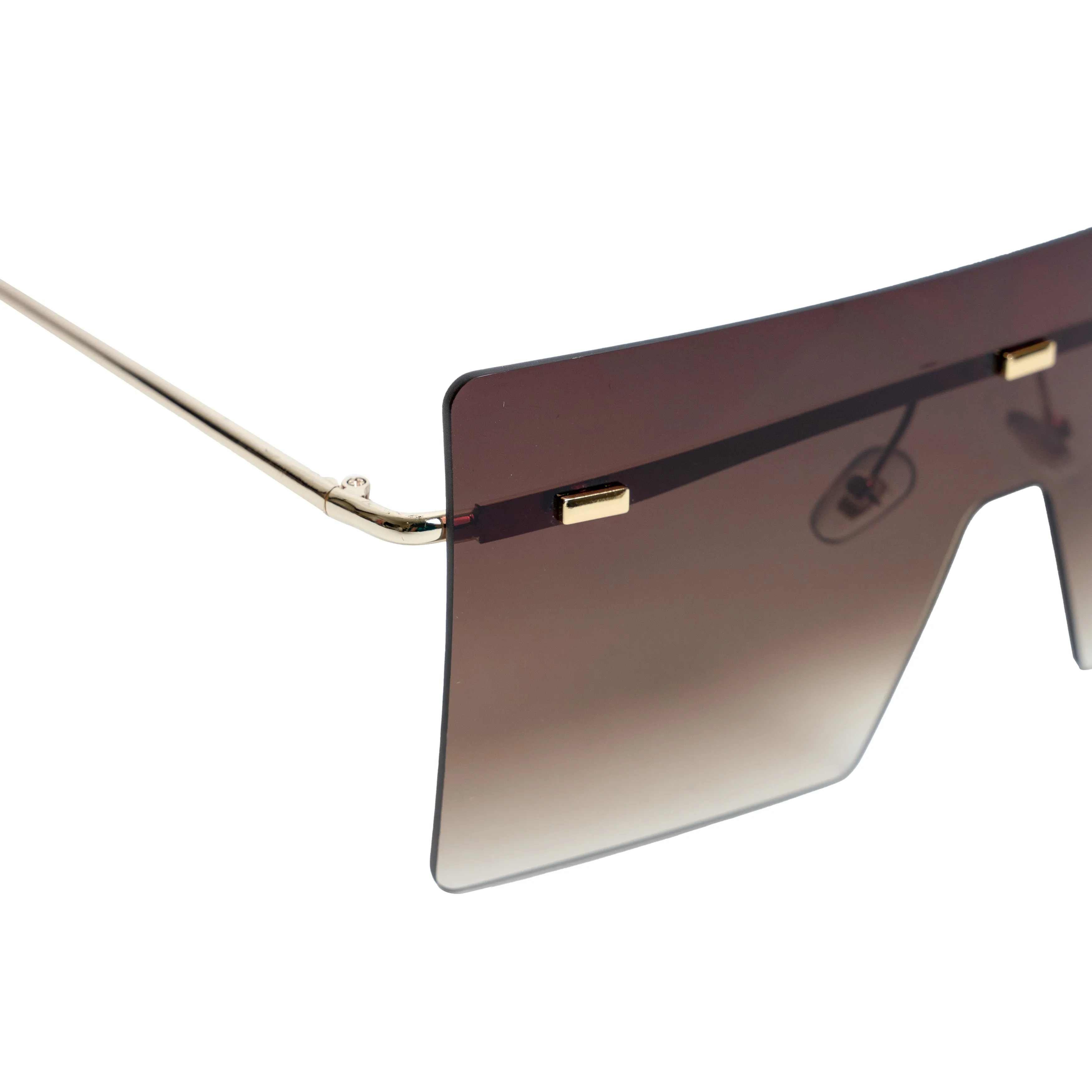 Chokore Rimless Oversized Sunglasses with UV 400 Protection (Brown)