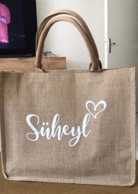 Custom Burlap Tote Gift Bags -Personalized Bridesmaid Beach Bag -  Beach Bags - Beach Tote Bag with Name - Wedding Favor Bridesmaid Gift