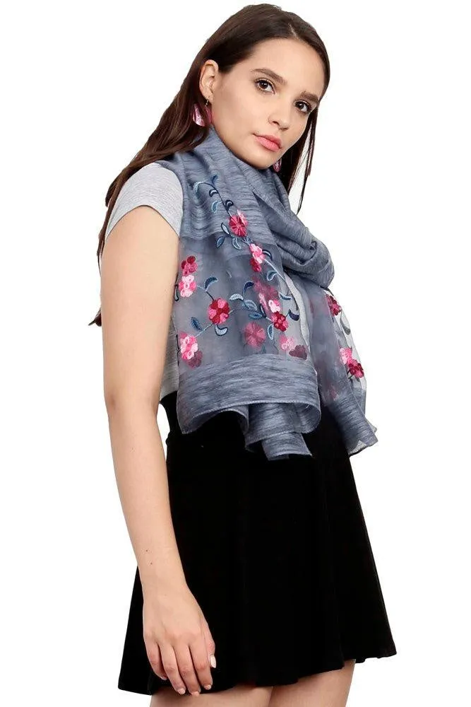 FabSeasons Solid Dark Grey Viscose Stylish Scarf