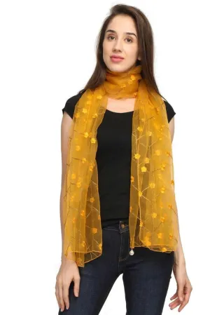 FabSeasons Solid Yellow Viscose Stylish Scarf