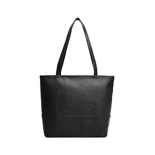 Fastrack Stylish Textured Tote Bag for Women | Trendy Casual Bag for Ladies, Women, Girls | Everyday College Bag Made of High-Quality Faux Leather (Black)