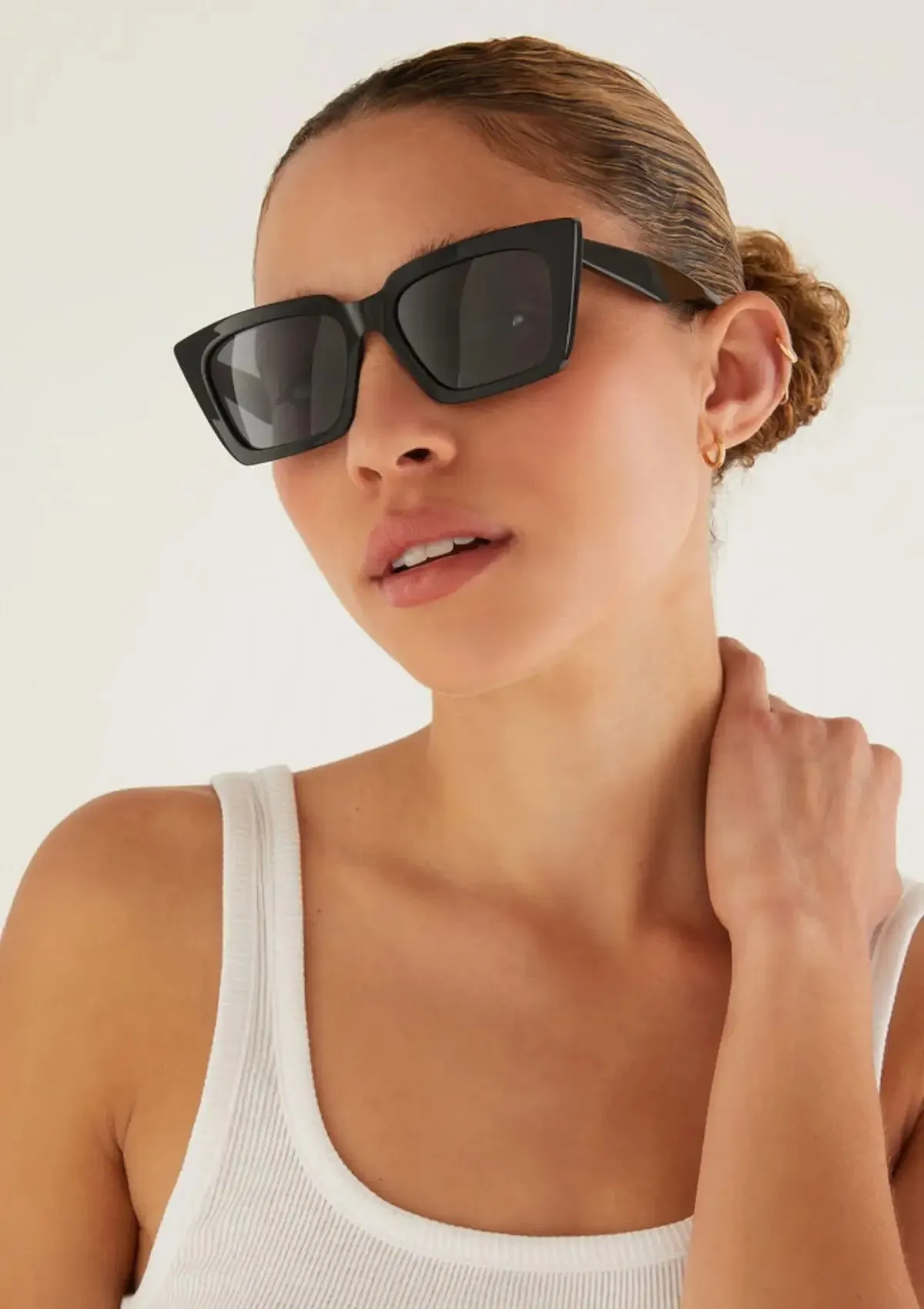 Feel Good Polished Sunglasses - Black Grey