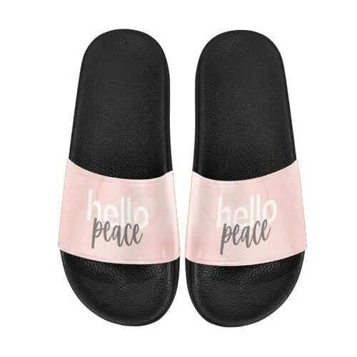 Flip-Flop Sandals, Peace Marble Hello Peace Style Women's Slides