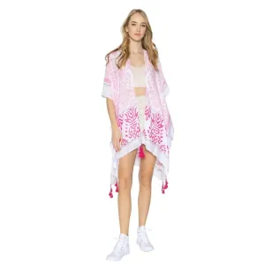 Get Pretty in Pink: Damask Style Kimono Cover Top for Summer