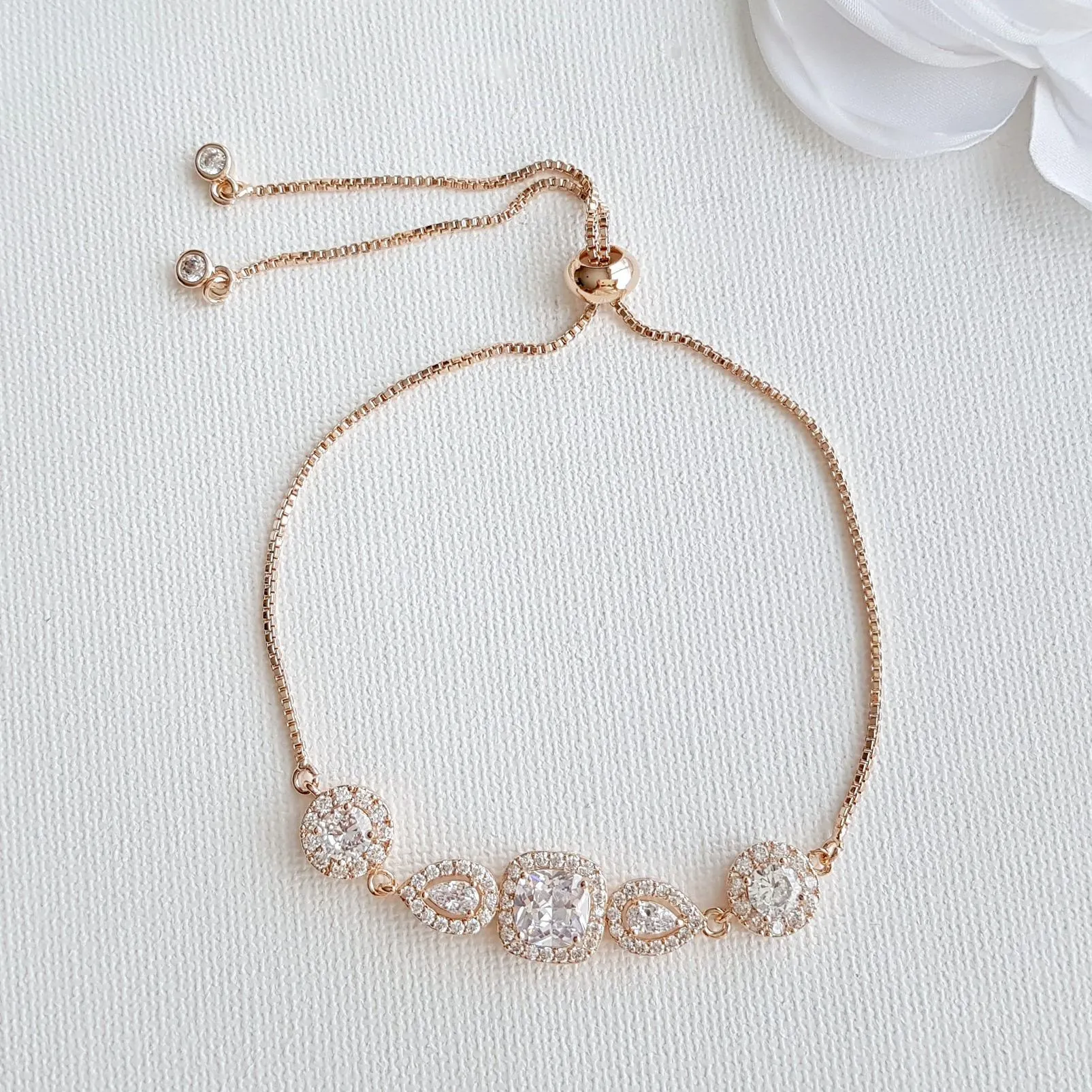 Gold & Crystal Bridal Bracelet- Gianna