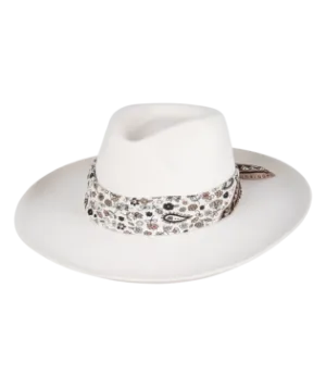 Goulburn Womens Wide Brim Fedora White