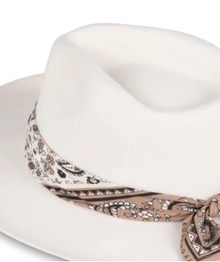 Goulburn Womens Wide Brim Fedora White