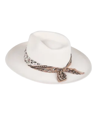 Goulburn Womens Wide Brim Fedora White