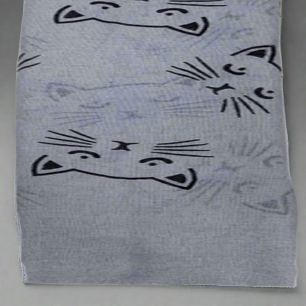 Grey Black Cat Face Scarf