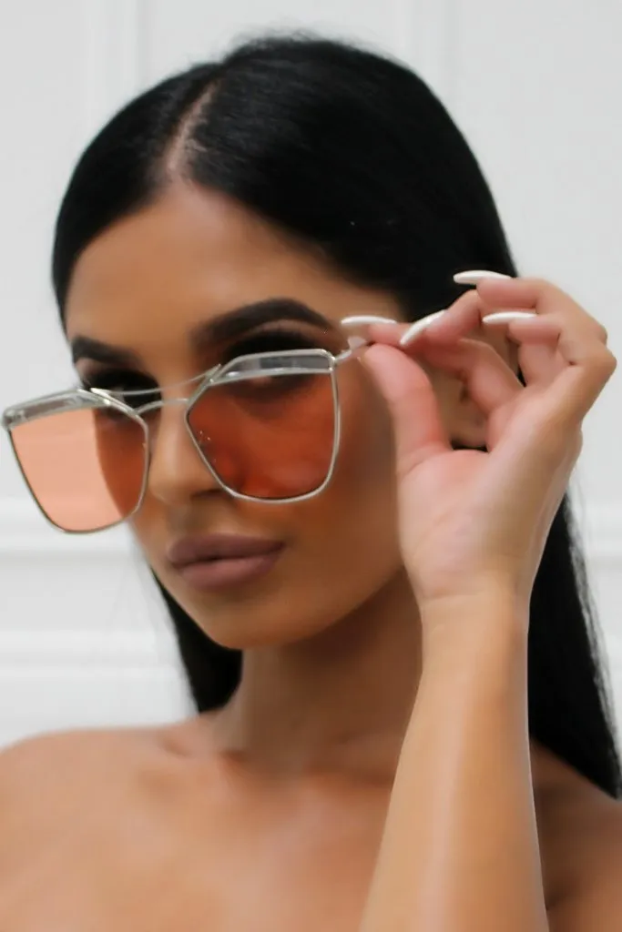 Honey Couture SHERIE Silver Frame Sunglasses