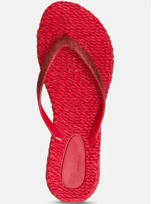 Ilse Jacobsen Flip Flops With Glitter Deep Red CHEERFUL01 303