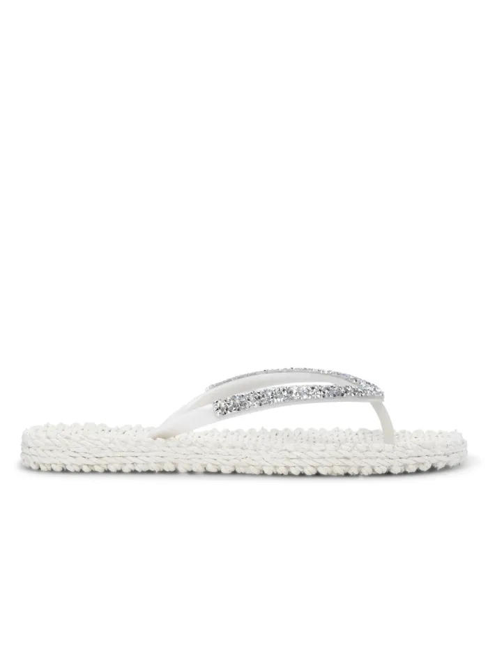 Ilse Jacobsen Flip Flops With Jewels Creme CHEERFUL03G 12