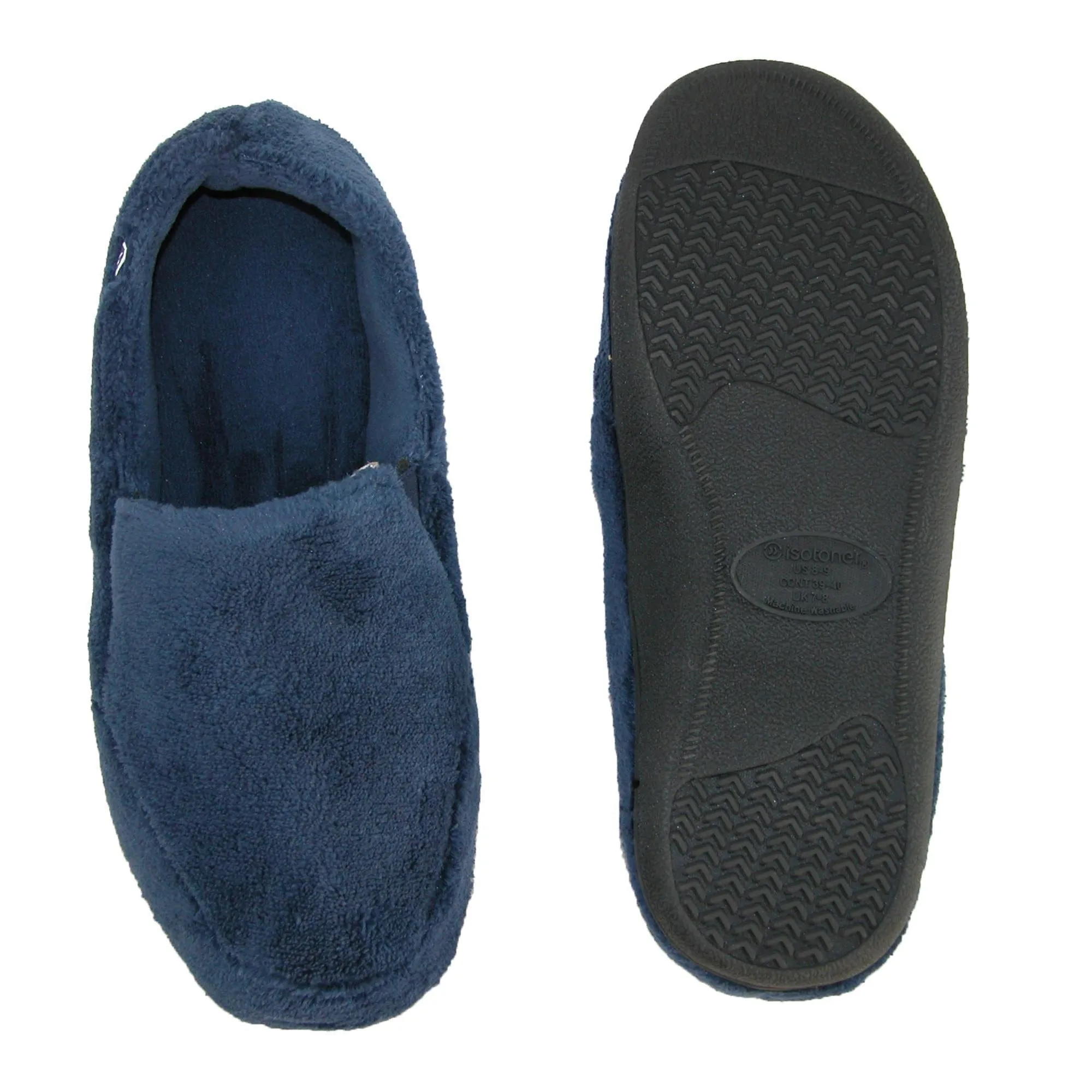 Isotoner Men's Microterry Memory Foam Indoor/Outdoor Slip-On Slippers