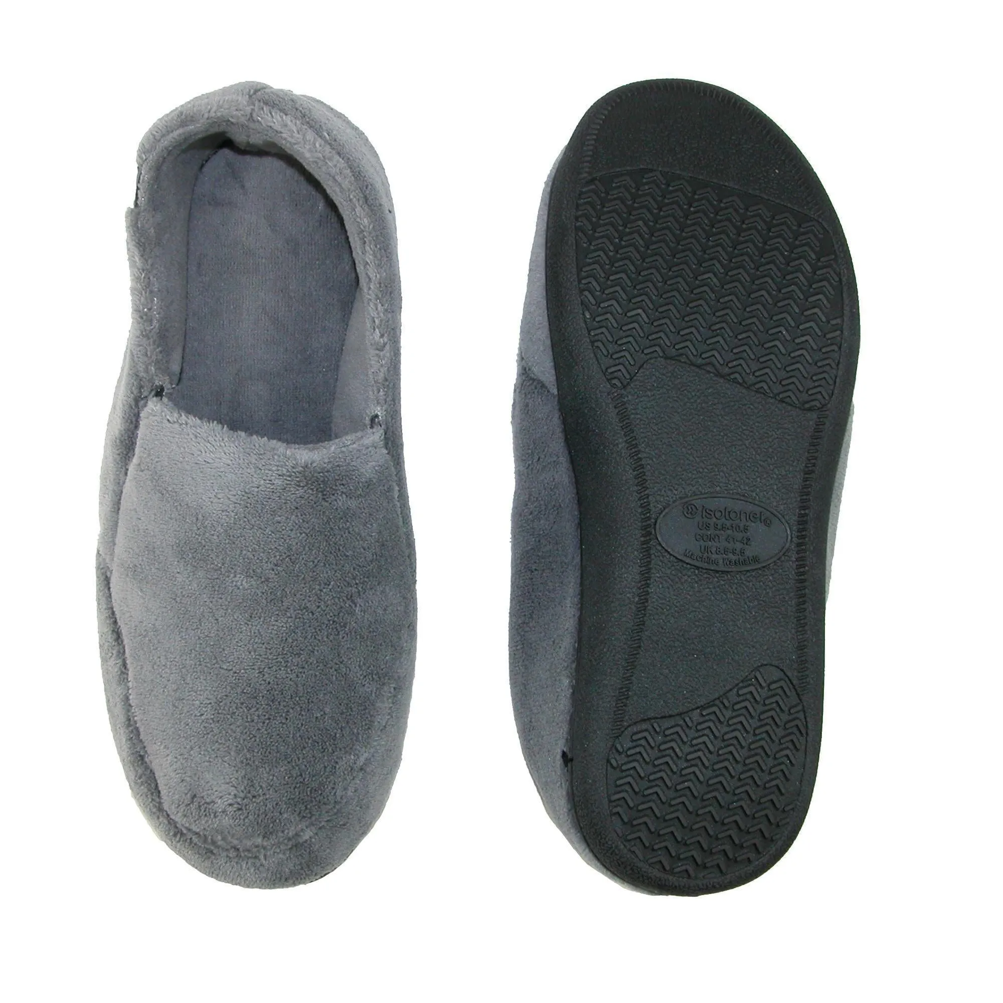 Isotoner Men's Microterry Memory Foam Indoor/Outdoor Slip-On Slippers