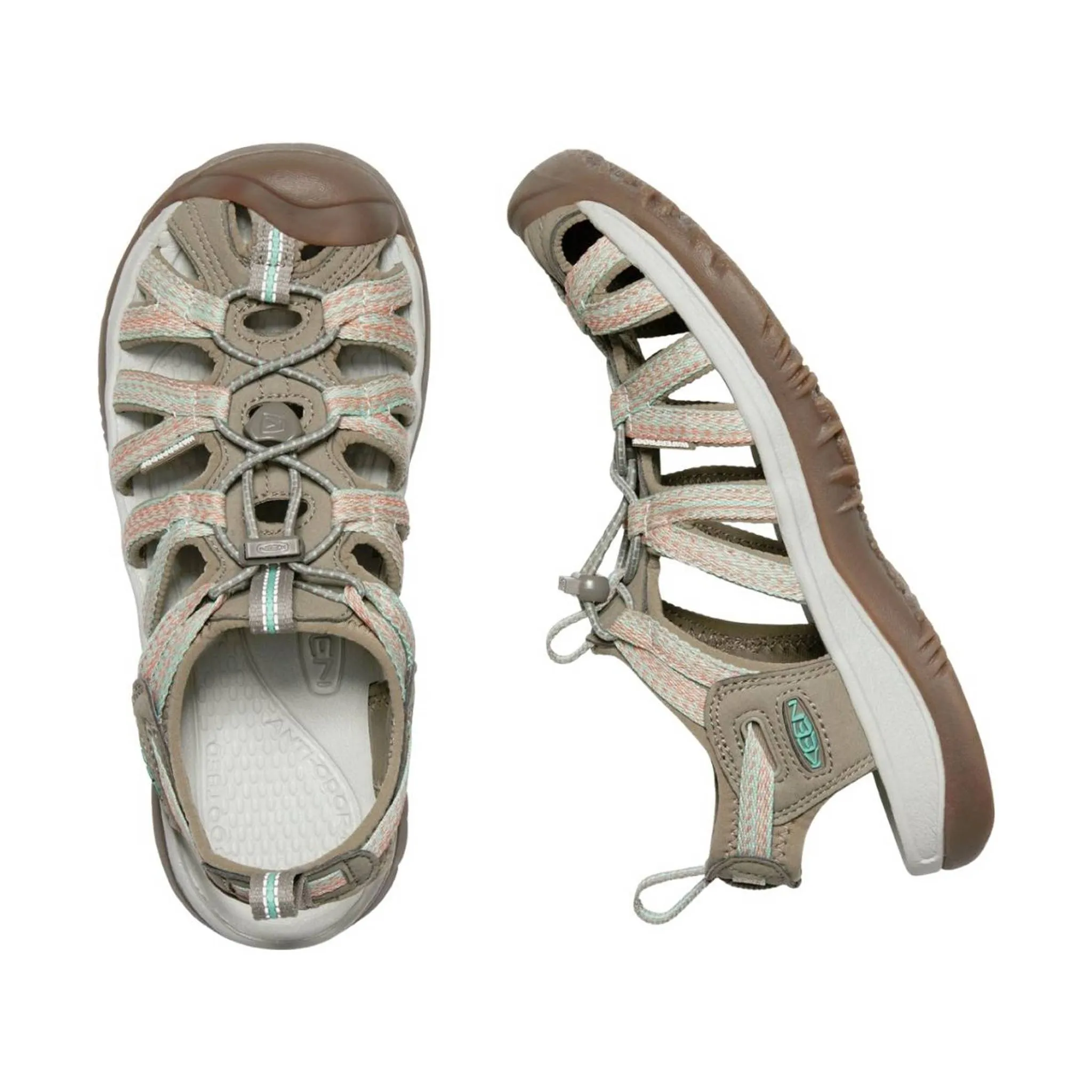 KEEN Women's Whisper Sandal - Taupe/Coral