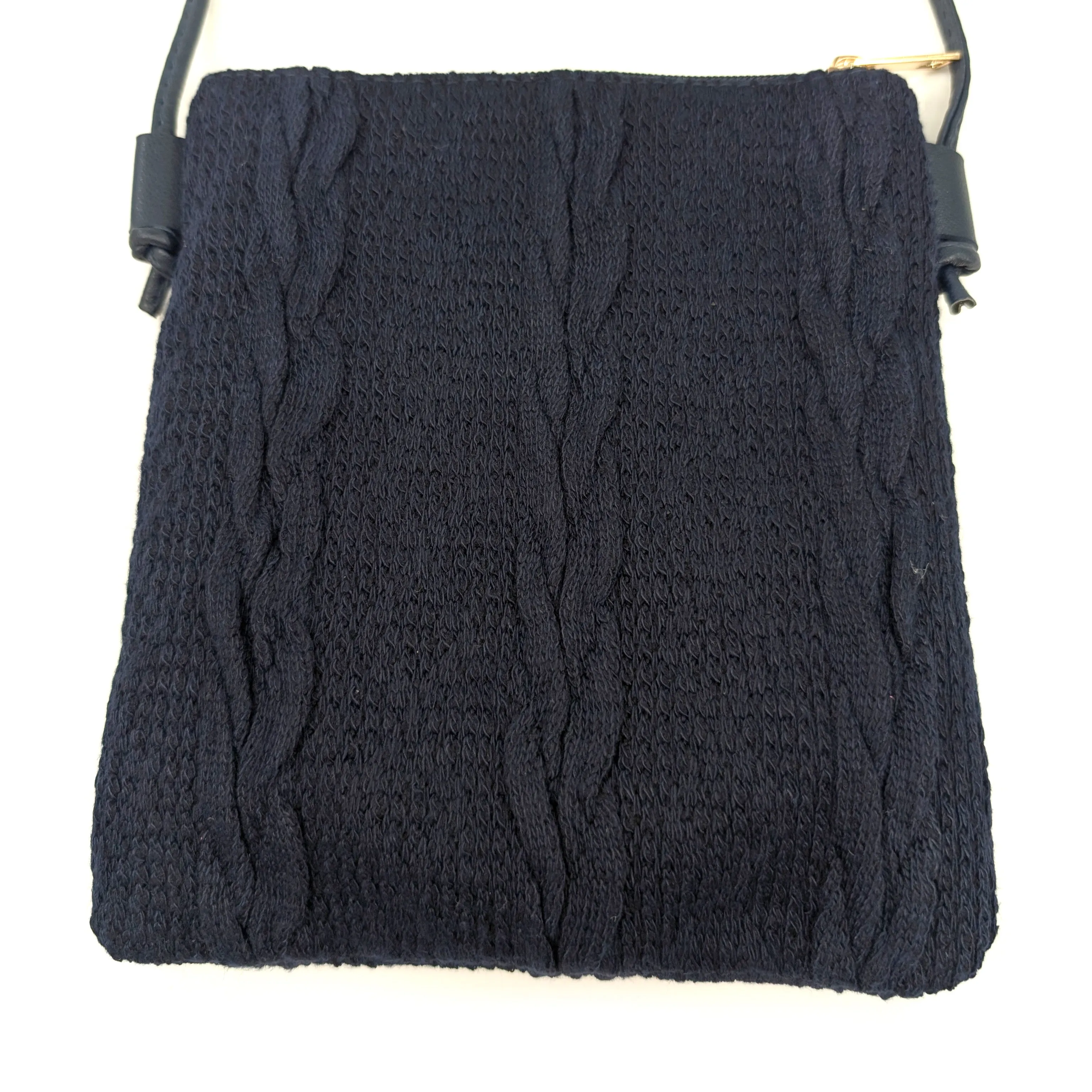 Knitted Crossbody Bag - Navy Blue