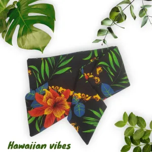 Le Foulart Multi-functional Scarf Black Hawaiian  Print