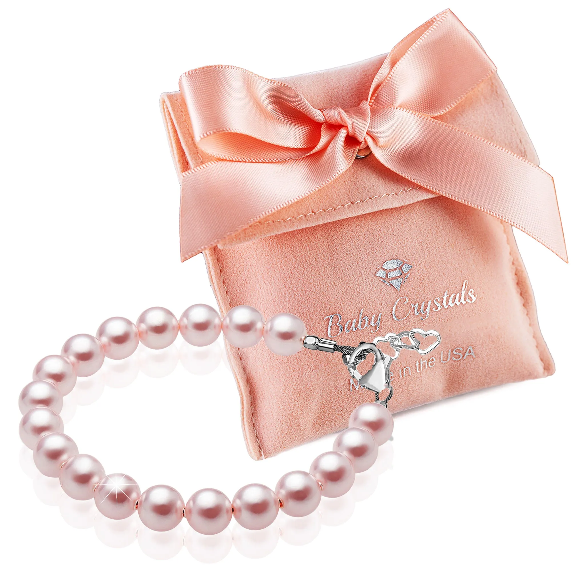 Little Girl Toddler Elegant Bracelet with Pink Pearls