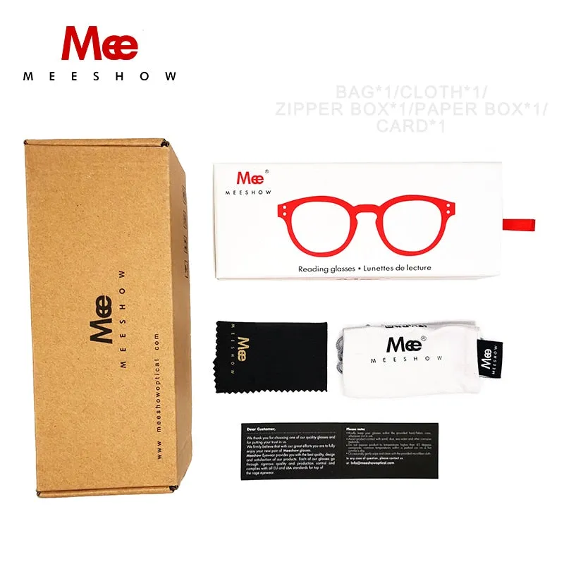 Meeshow Women's Full Rim Square Polycarbonate Myopic Photochromic Reading Glasses 1513