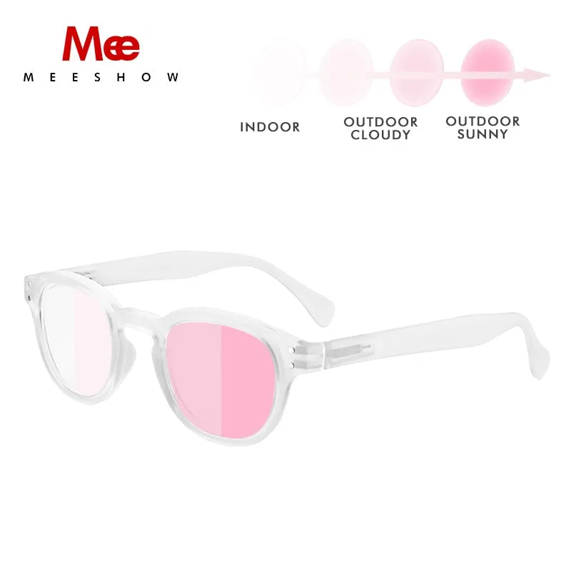 Meeshow Women's Full Rim Square Polycarbonate Myopic Photochromic Reading Glasses 1513