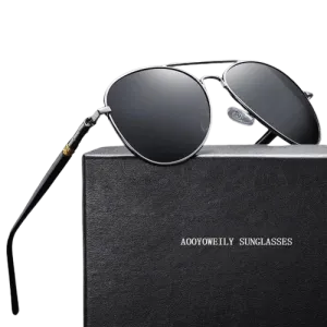 Men Women Brand Designer Male Vintage Black Pilot Sunglasses