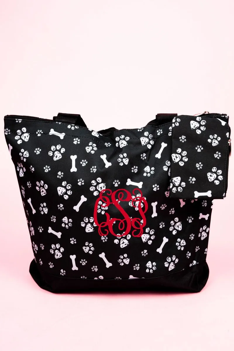 NGIL Feeling Pawsitive with Black Trim Tote Bag