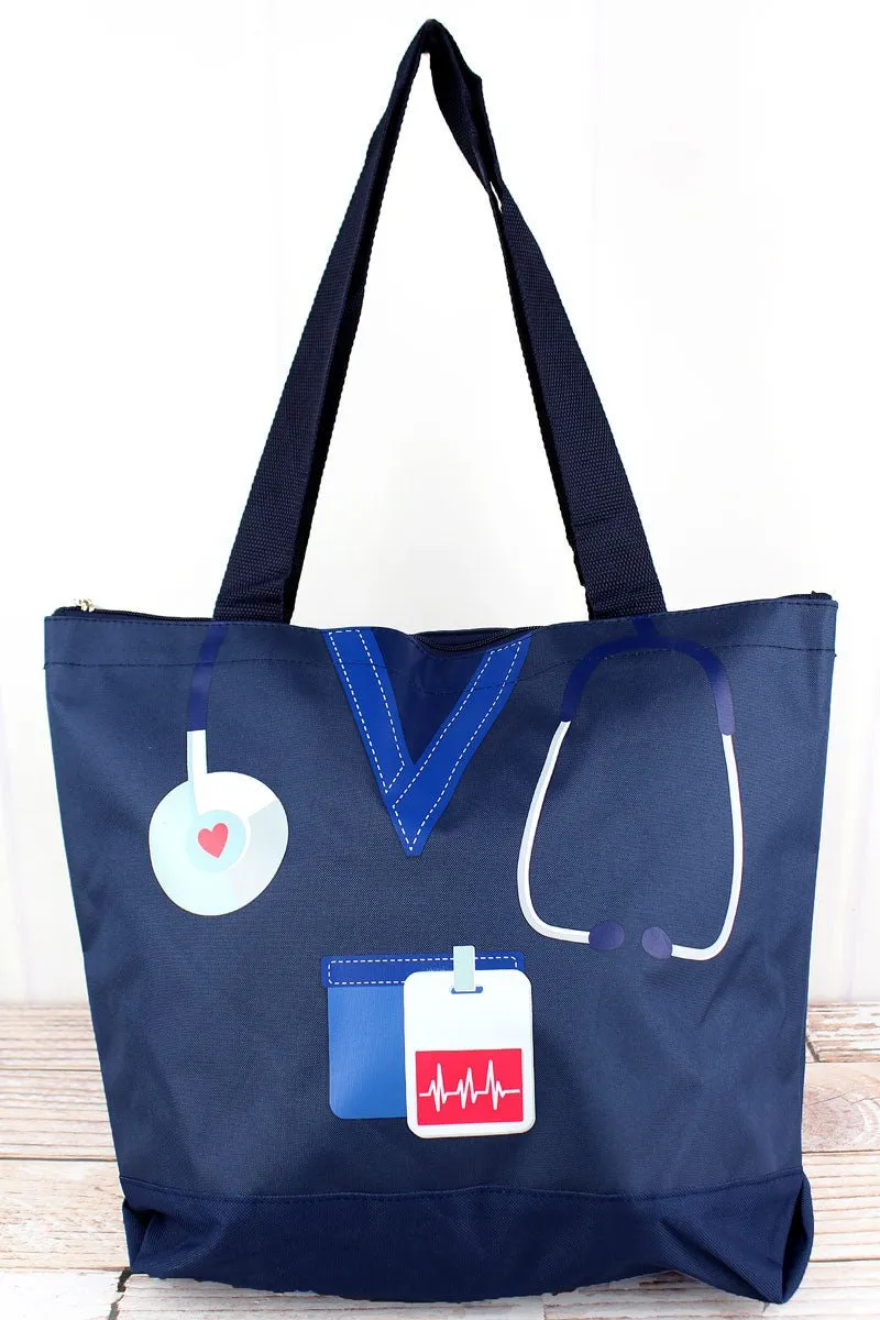 NGIL Scrub Life Navy Tote Bag