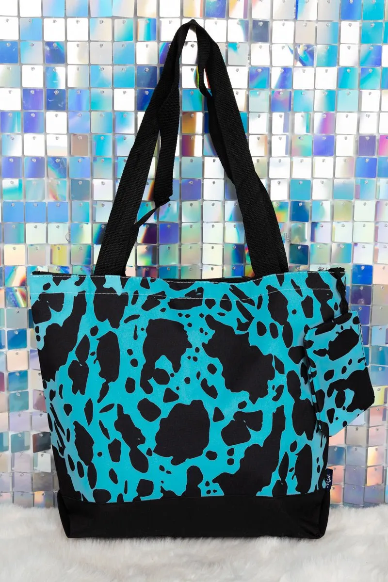 NGIL Turquoise Milkin' It with Black Trim Tote Bag