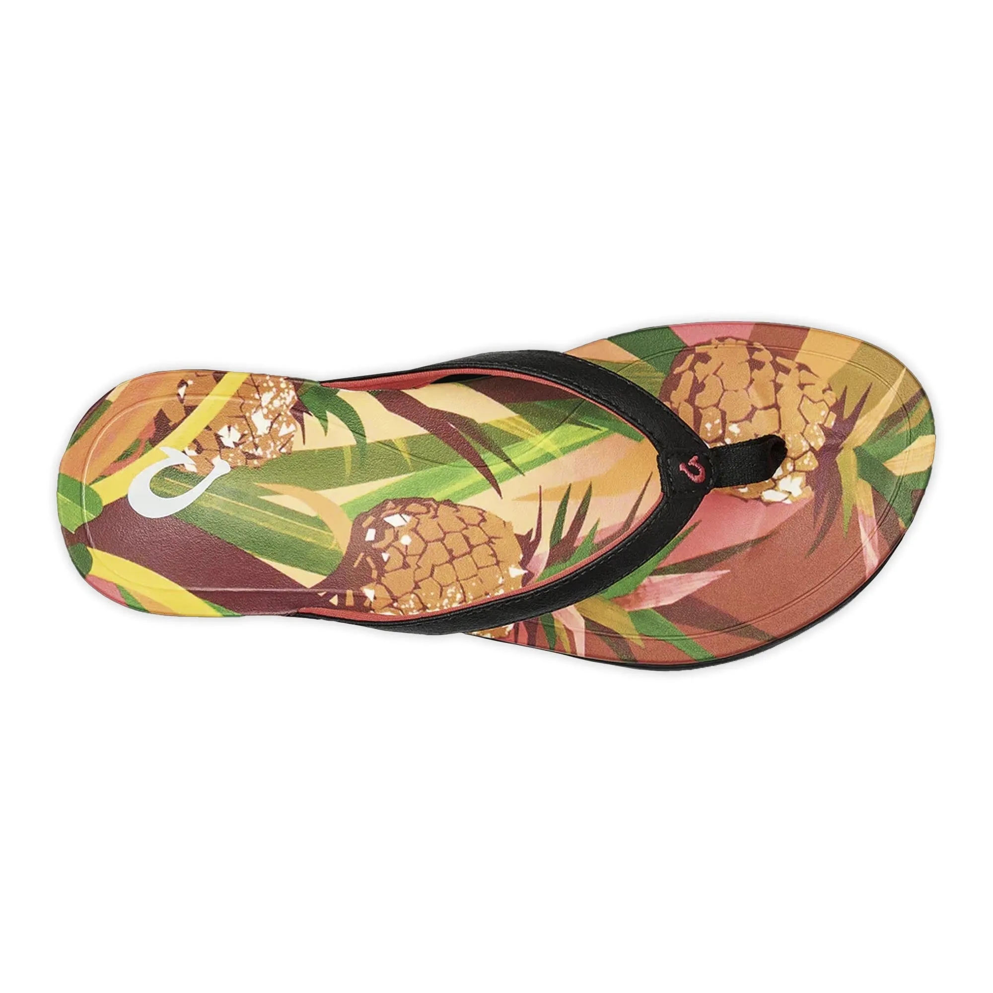 OluKai "Ho'opio" Women's Sandal- Black with Pineapple Print